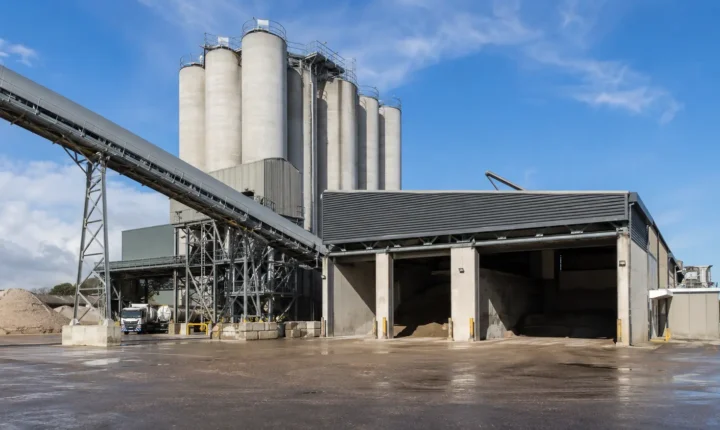 Modern UK building materials manufacturing plant