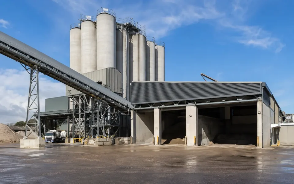 Modern UK building materials manufacturing plant