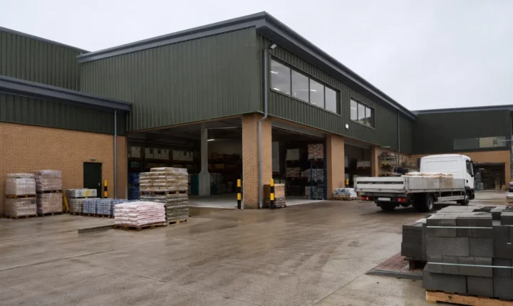 Modern UK builders merchant branch exterior